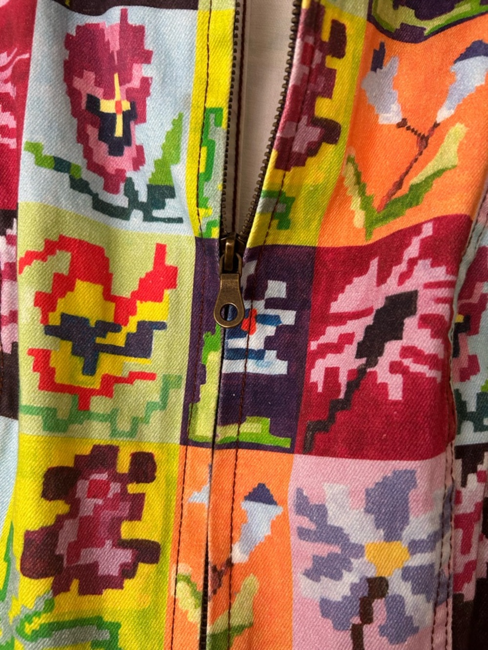 EUC Rachel Antonoff Sal Jumpsuit in Needlepoint Block - Picture 3 of 4